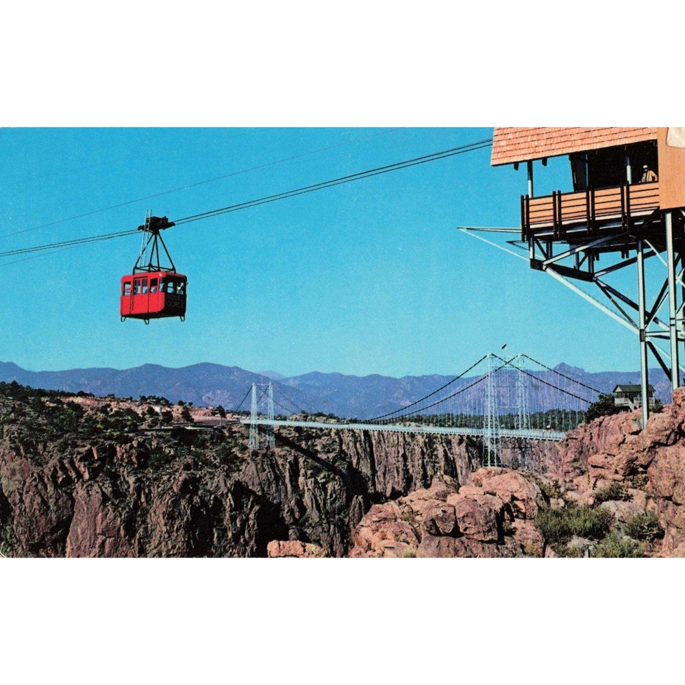 Vintage Royal Gorge Canon City Colorado Aerial Tramway Bridge Postcard P88013 - Picture 1 of 2